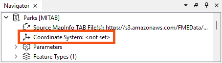 Finding an unset coordinate system on a reader